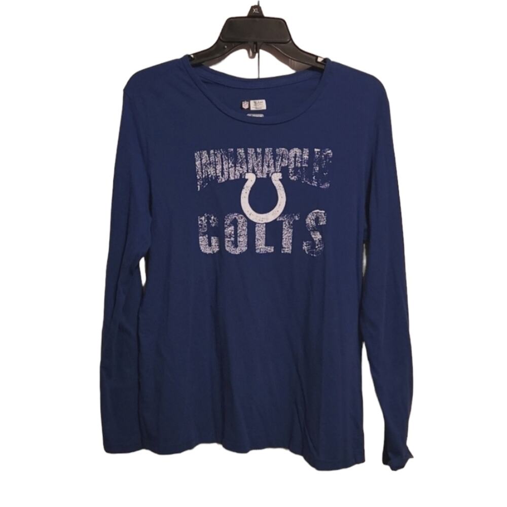 Indianapolis Colts Long Sleeve T-shirt Distressed Graphic Size Lg NFL Football
